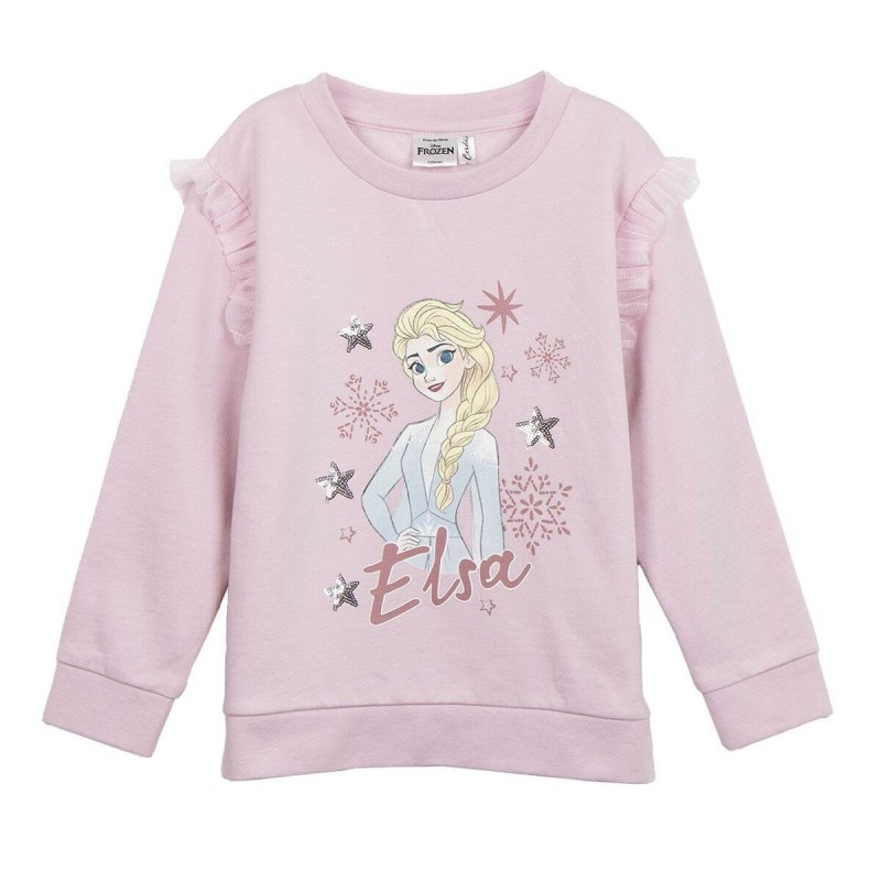 Sweat sans capuche enfant Frozen Rose clair