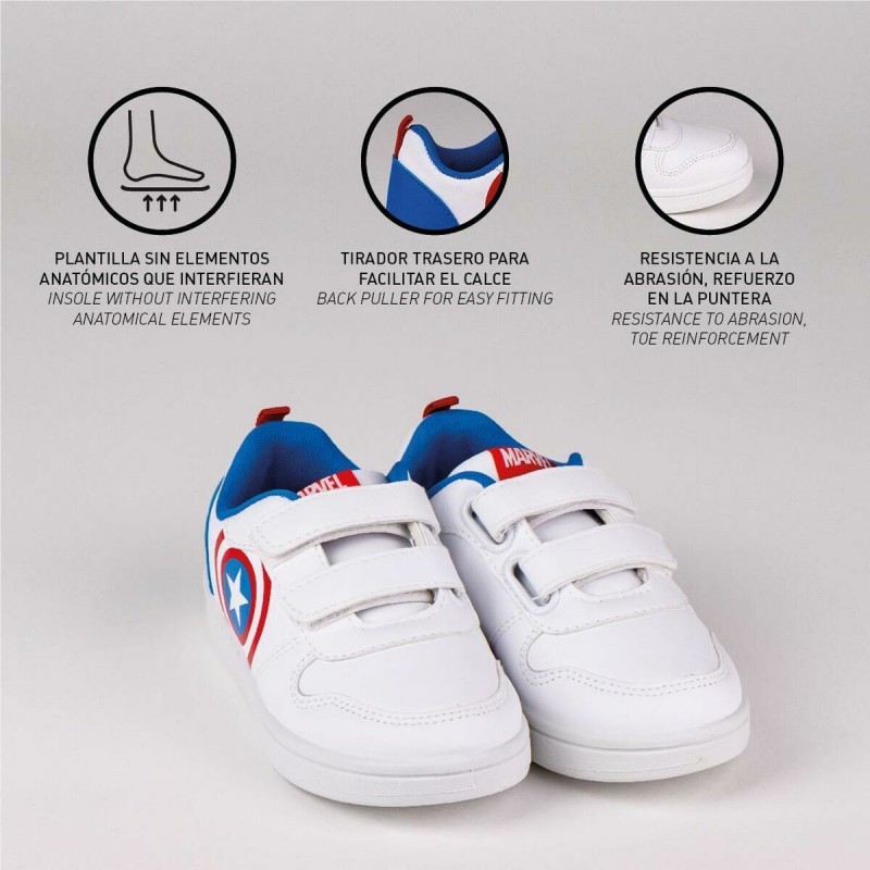 Chaussures de Sport pour Enfants The Avengers Velcro Blanc