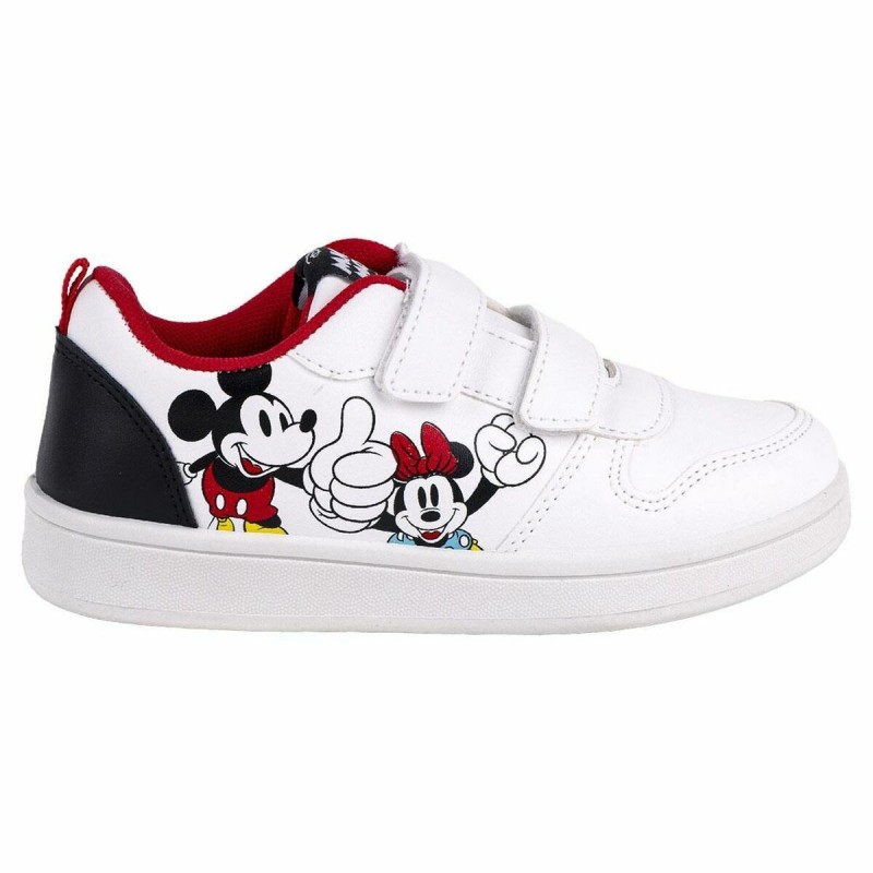 Chaussures de Sport pour Enfants Mickey Mouse Velcro Blanc