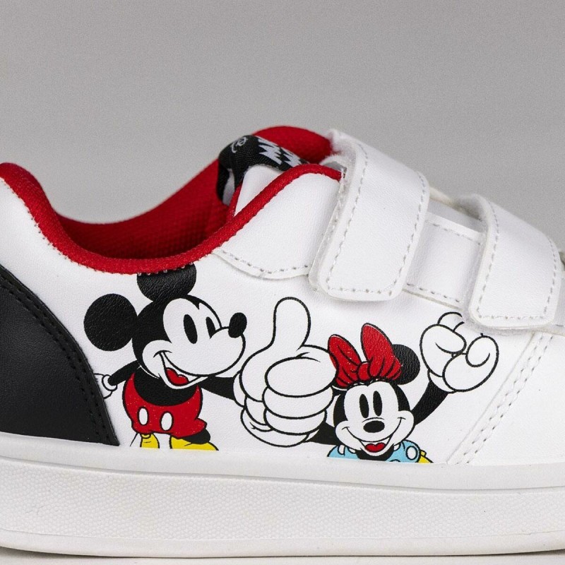 Chaussures de Sport pour Enfants Mickey Mouse Velcro Blanc