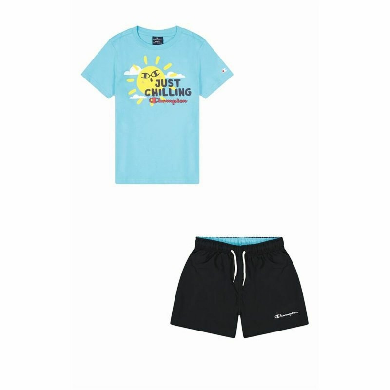 Ensemble de Sport pour Enfants Champion Bleu 2 Pièces Aigue marine