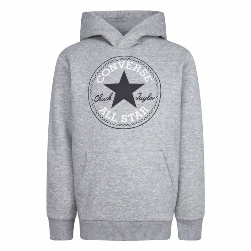 Sweat à capuche enfant Converse Chuck Taylor Patch Core Gris clair