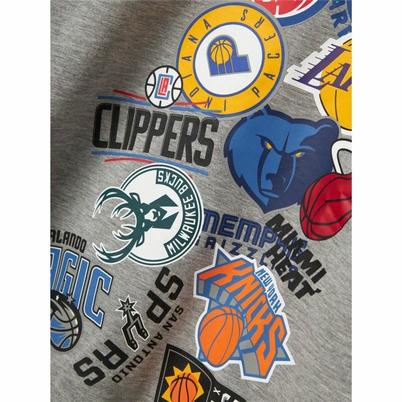 Sweat à capuche enfant Name It mjusty Nba Wh Unb Ous Gris