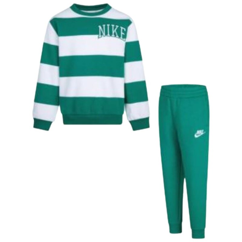 Ensemble de Vêtements Nike N NSW CLUB SNL STRIPE CREW 86M256 Vert