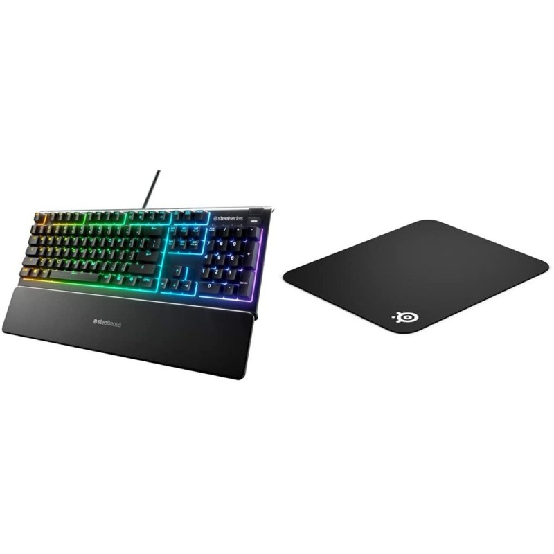 Clavier pour jeu SteelSeries Apex 3 Espagnol Qwerty Noir Tapis Gaming