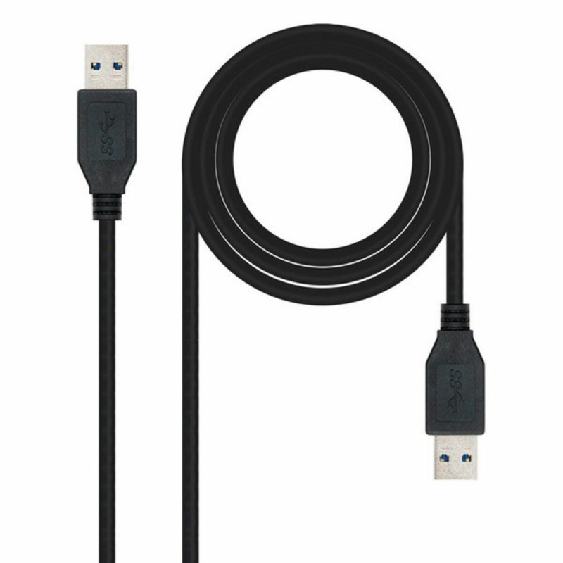 Câble USB 3.0 A vers USB A NANOCABLE 10.01.1002-BK Noir 2 m (1 Unité)