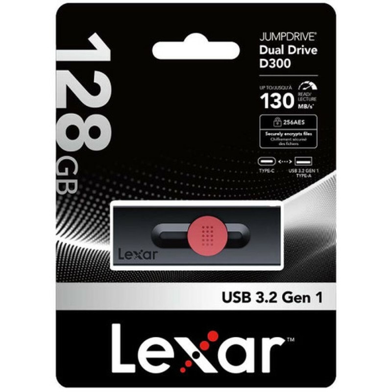 Clé USB Lexar DUAL Noir 128 GB