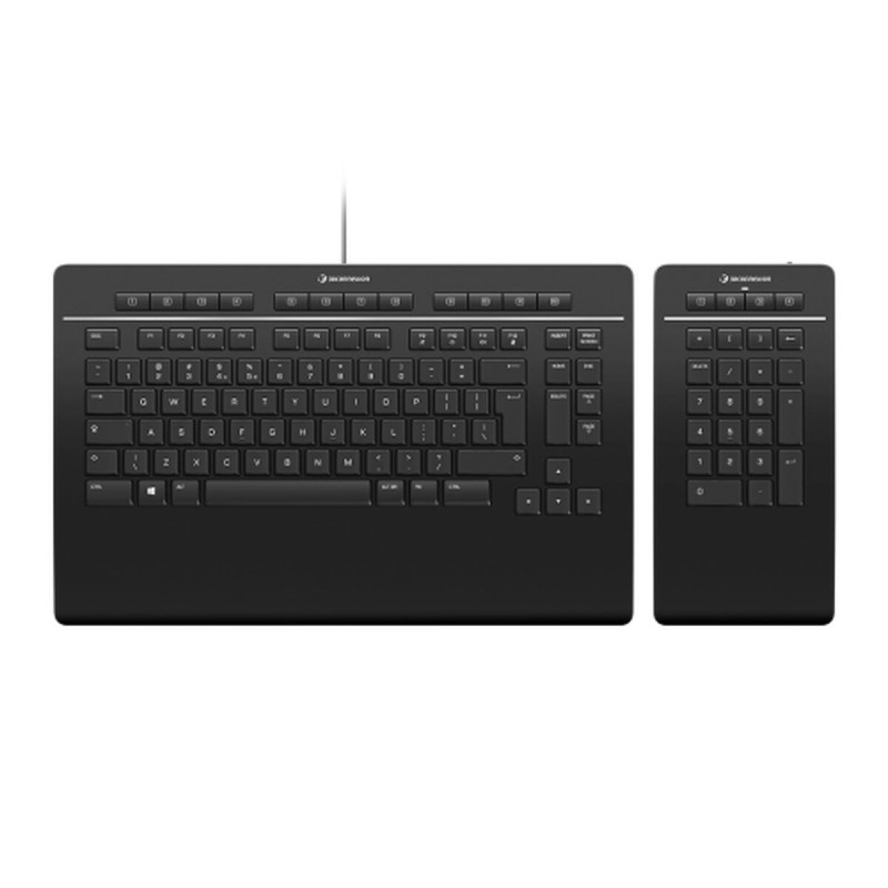 Clavier 3Dconnexion Keyboard Pro with Numpad Noir Espagnol Qwerty