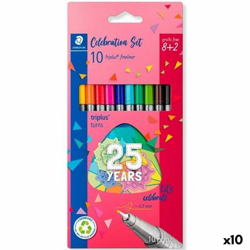 Feutres Staedtler Triplus Fineliner 334 Multicouleur (10 Unités)