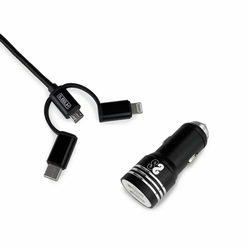 Chargeur de Voiture USB Universel + Câble USB-C Subblim SUB-CHG-4CC002 Noir 12 W