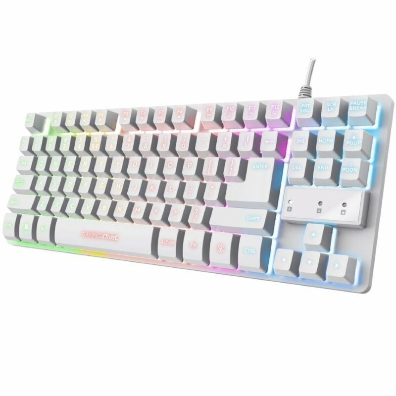 Clavier pour jeu Trust GXT 833W Blanc Espagnol Qwerty QWERTY