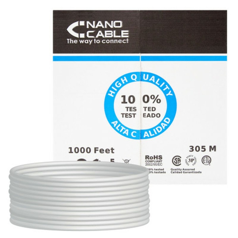 Câble RJ45 Catégorie 6 UTP Rigide NANOCABLE 10.20.0504 Gris 305 m