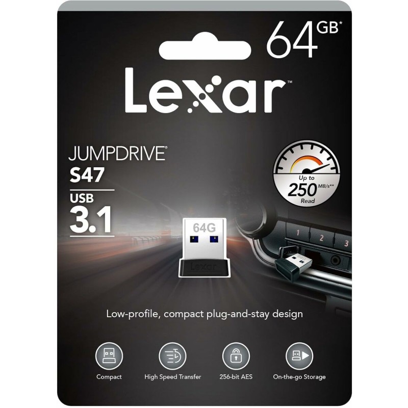 Clé USB Lexar JumpDrive S47 Noir 64 GB