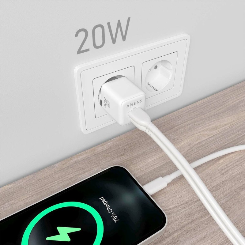 Chargeur mural Aisens ASCH-20W2P010-W Blanc (1 Unité)