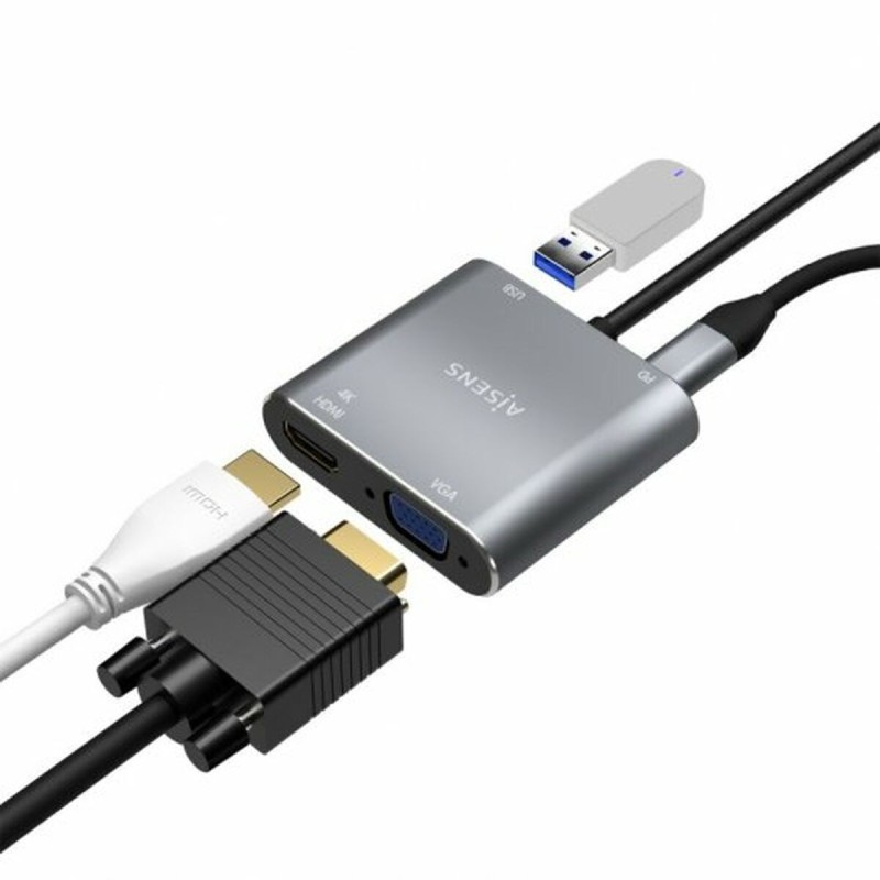 Adaptateur USB-C vers VGA/HDMI Aisens A109-0626