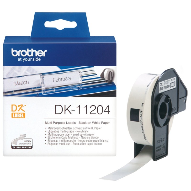 Etiquettes pour Imprimante Multiusage Brother DK11204 Blanc Papier