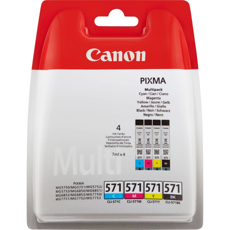 Cartouche d'encre originale Canon CLI-571 Multipack Gris Multicouleur