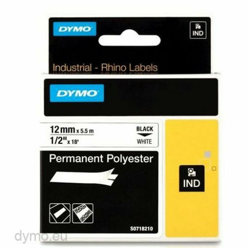 Ruban Laminé pour Etiqueteuses Dymo 18483 Blanc Multicouleur Noir/Blanc