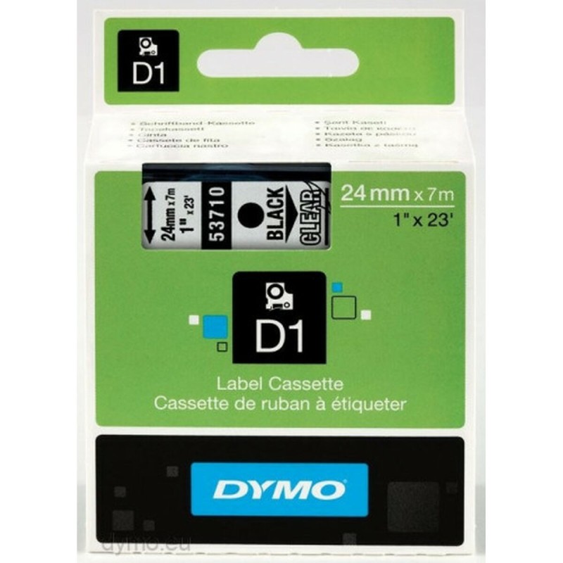 Ruban Laminé pour Etiqueteuses Dymo S0720920 Noir 24 mm