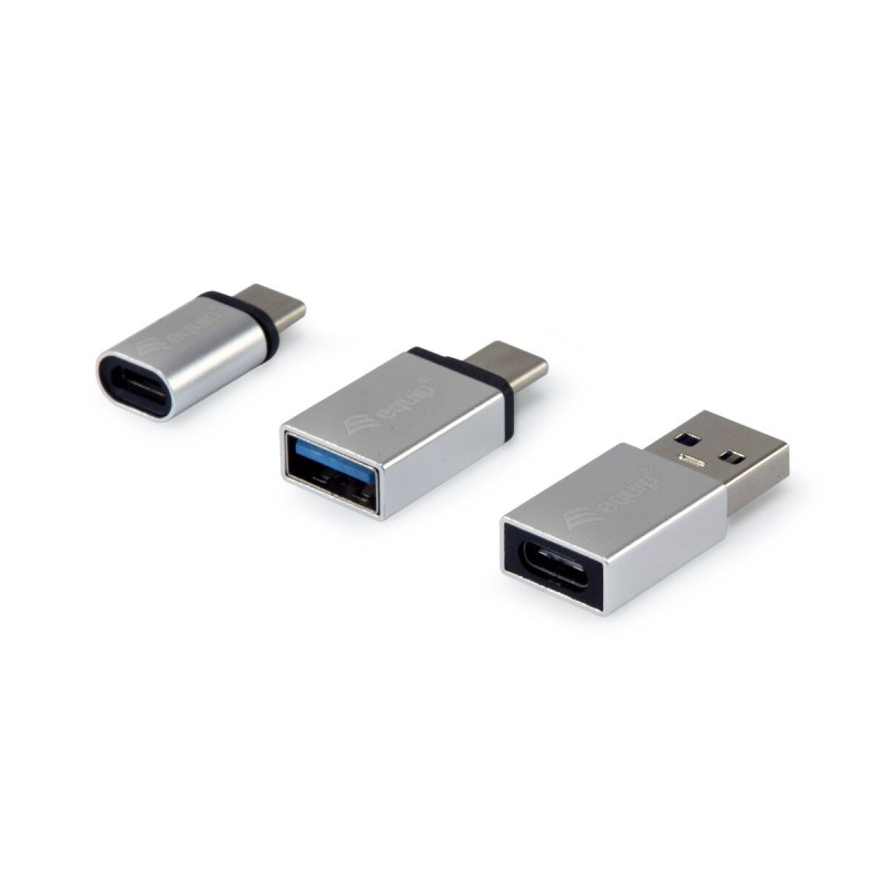 Adaptateur USB Equip 133475 Argenté (3 Unités)