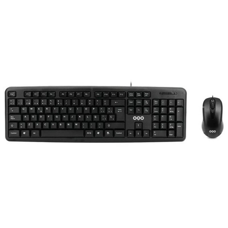 clavier et souris OQO TR001-U Noir Multicouleur Espagnol Qwerty