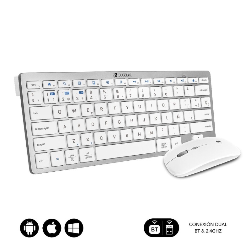 clavier et souris Subblim SUBKBC-OCO010 Argenté