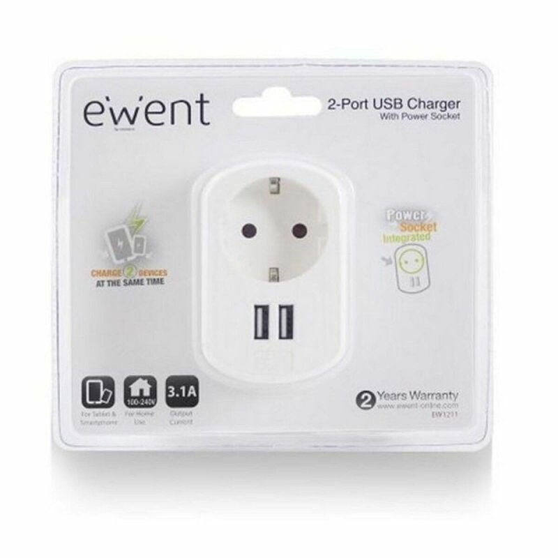 Prise Murale avec 2 Ports USB Ewent EW1211 3