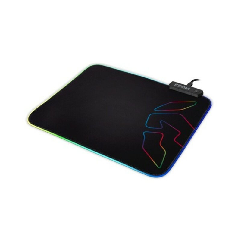 Tapis Gaming avec Eclairage LED Krom Knout RGB Noir