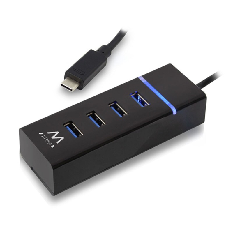 Hub USB 4 Ports Ewent EW1137 USB 3.1 Noir