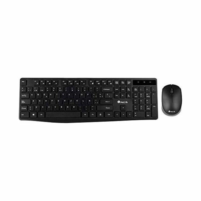 Clavier et souris sans fil NGS NGSWIRELESSSETALLUREKIT Noir Espagnol Qwerty