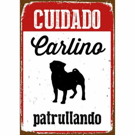 Plaque Magnet & Steel Cuidado Carlino Patrullando 14