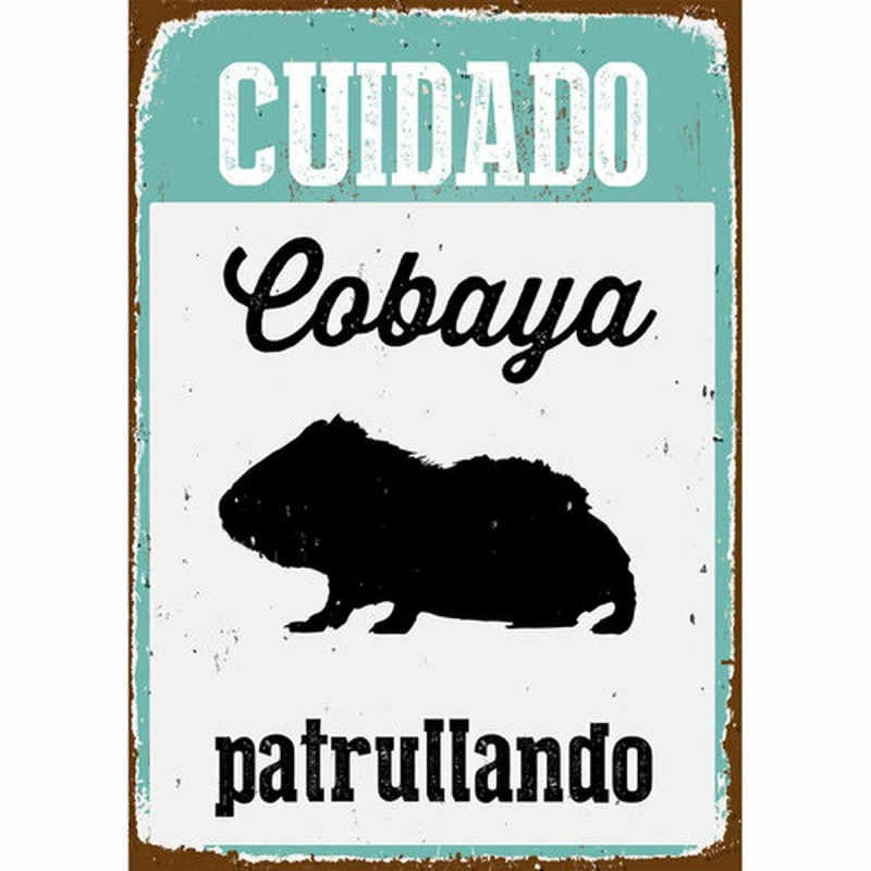 Plaque Magnet & Steel Cuidado Cobaya Patrullando 14