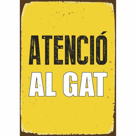 Plaque Magnet & Steel Atenció al Gat 14