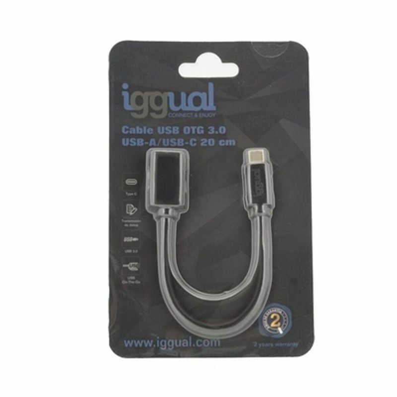 Câble USB-C OTG 3.0 iggual IGG317372 Noir