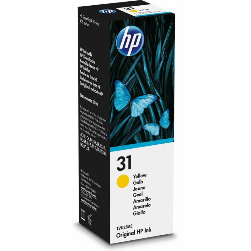 Encre pour Recharger des Cartouches HP 1VU28AE Jaune