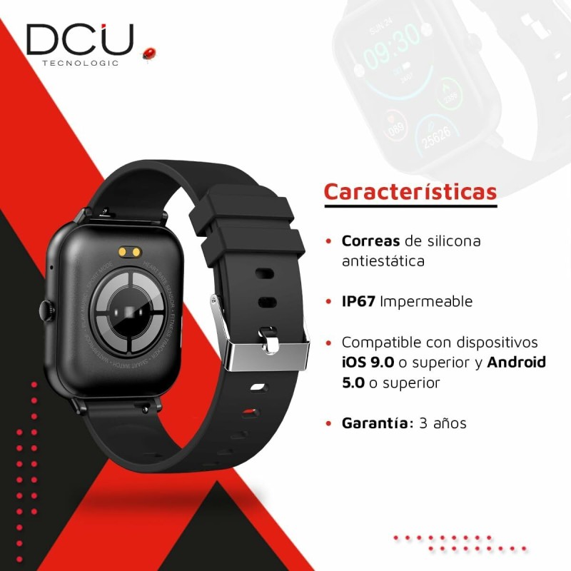 Montre intelligente DCU CURVED GLASS PRO 1,83" Noir