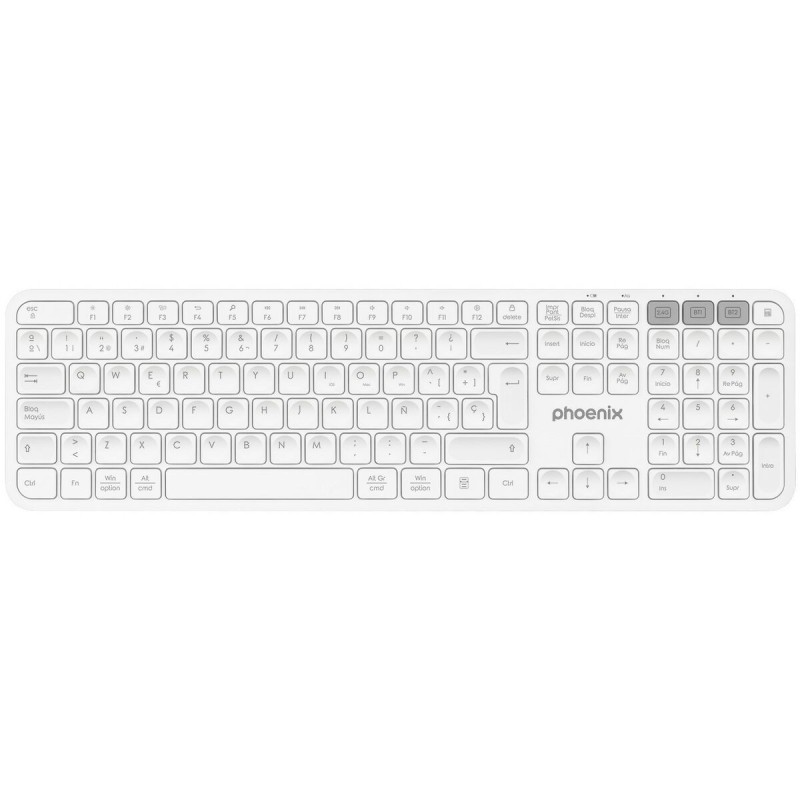 Clavier Bluetooth Phoenix K300 Blanc Espagnol Qwerty