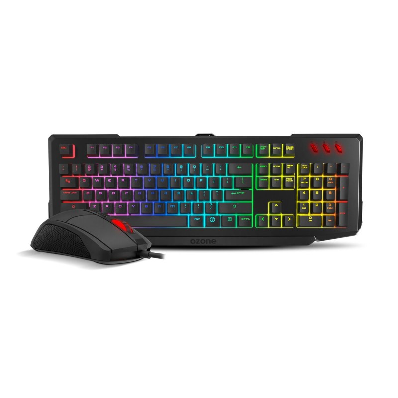 Clavier et Souris Gaming OZONE Noir Espagnol Qwerty