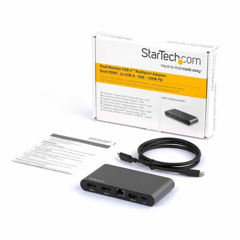 Hub USB Startech DK30C2HAGPD Noir Gris USB-C