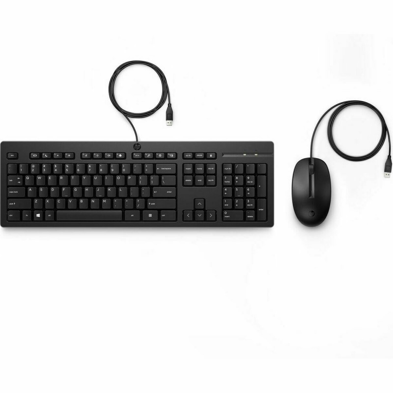 clavier et souris HP 225 Noir Espagnol Qwerty