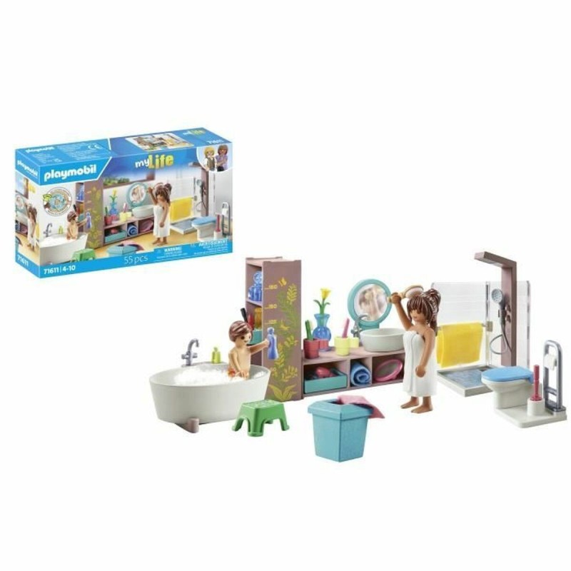 Playset Playmobil 71611 - Bathroom bathtub 55 Pièces