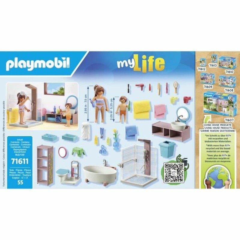 Playset Playmobil 71611 - Bathroom bathtub 55 Pièces