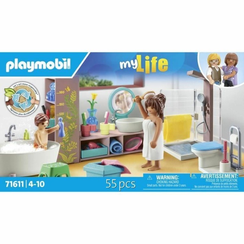 Playset Playmobil 71611 - Bathroom bathtub 55 Pièces