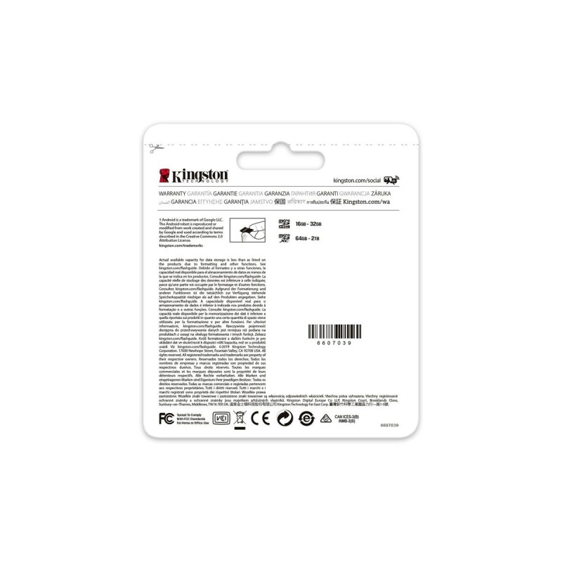 Carte Mémoire Micro SD avec Adaptateur Kingston SDCG3/256GB 256 GB UHS-I