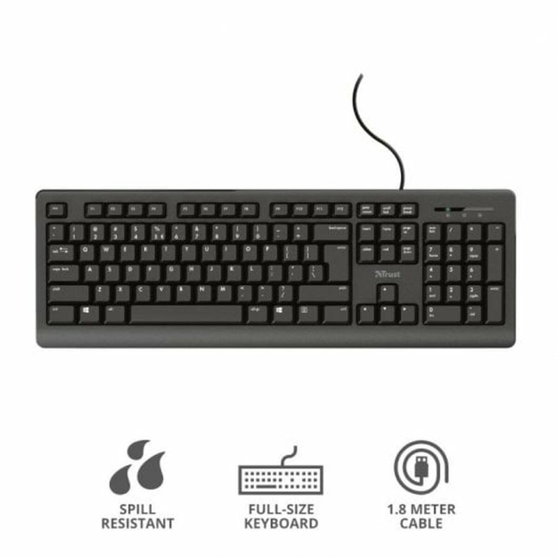 Clavier Trust 23982 Noir Espagnol Qwerty