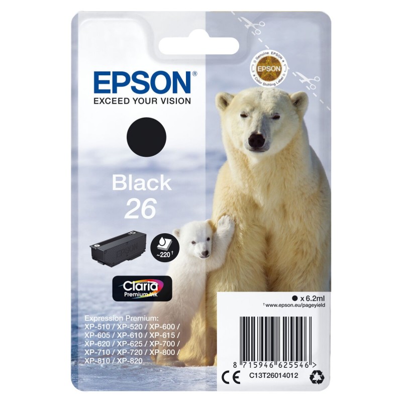 Cartouche d'encre originale Epson C13T26014012 Noir