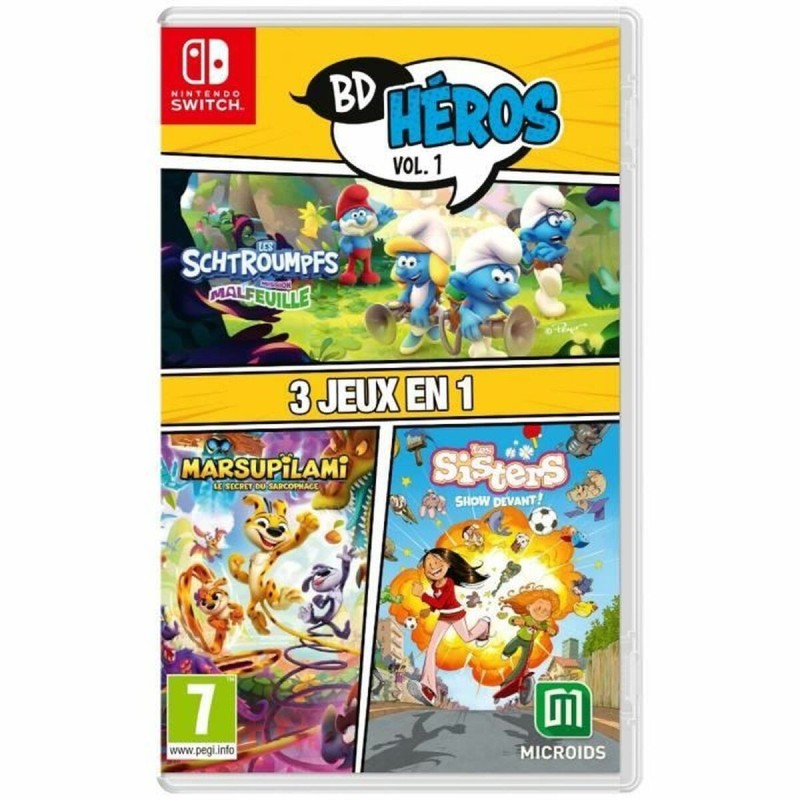 Jeu vidéo pour Switch Microids 3 in 1: Marsupilami + Les Sisters + The Smurfs: Village Party (FR)