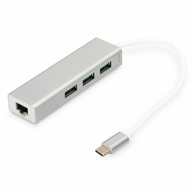 Hub USB Digitus DA-70255 Gris Blanc/Gris Argenté