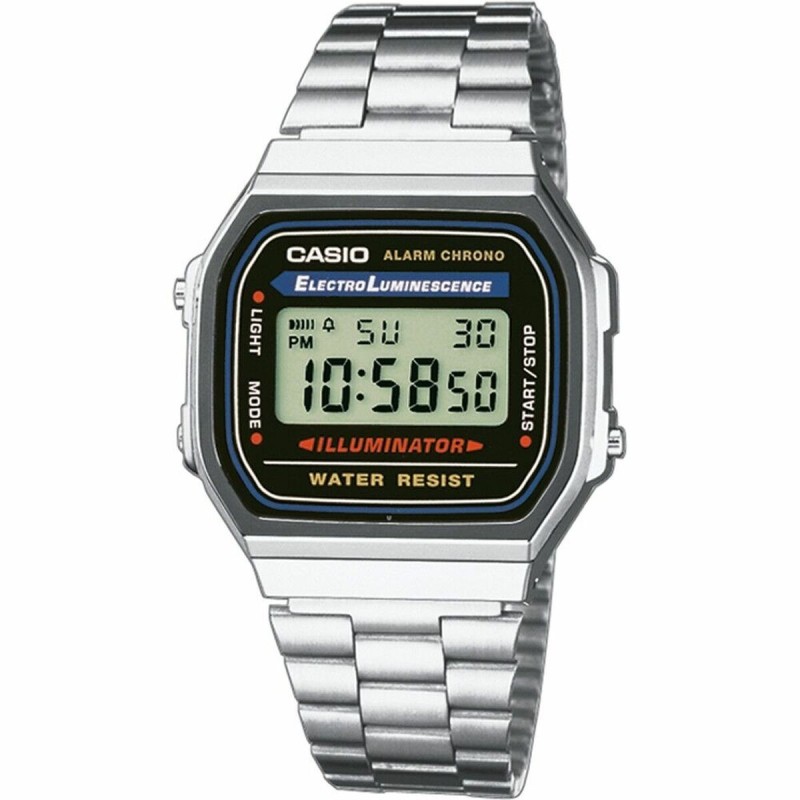 Montre Unisexe Casio A168WA-1YES Noir Argenté