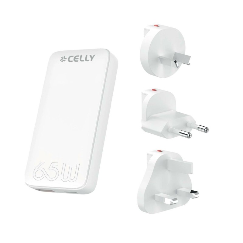 Chargeur mural Celly TCTRAVELUNI65W Blanc 65 W